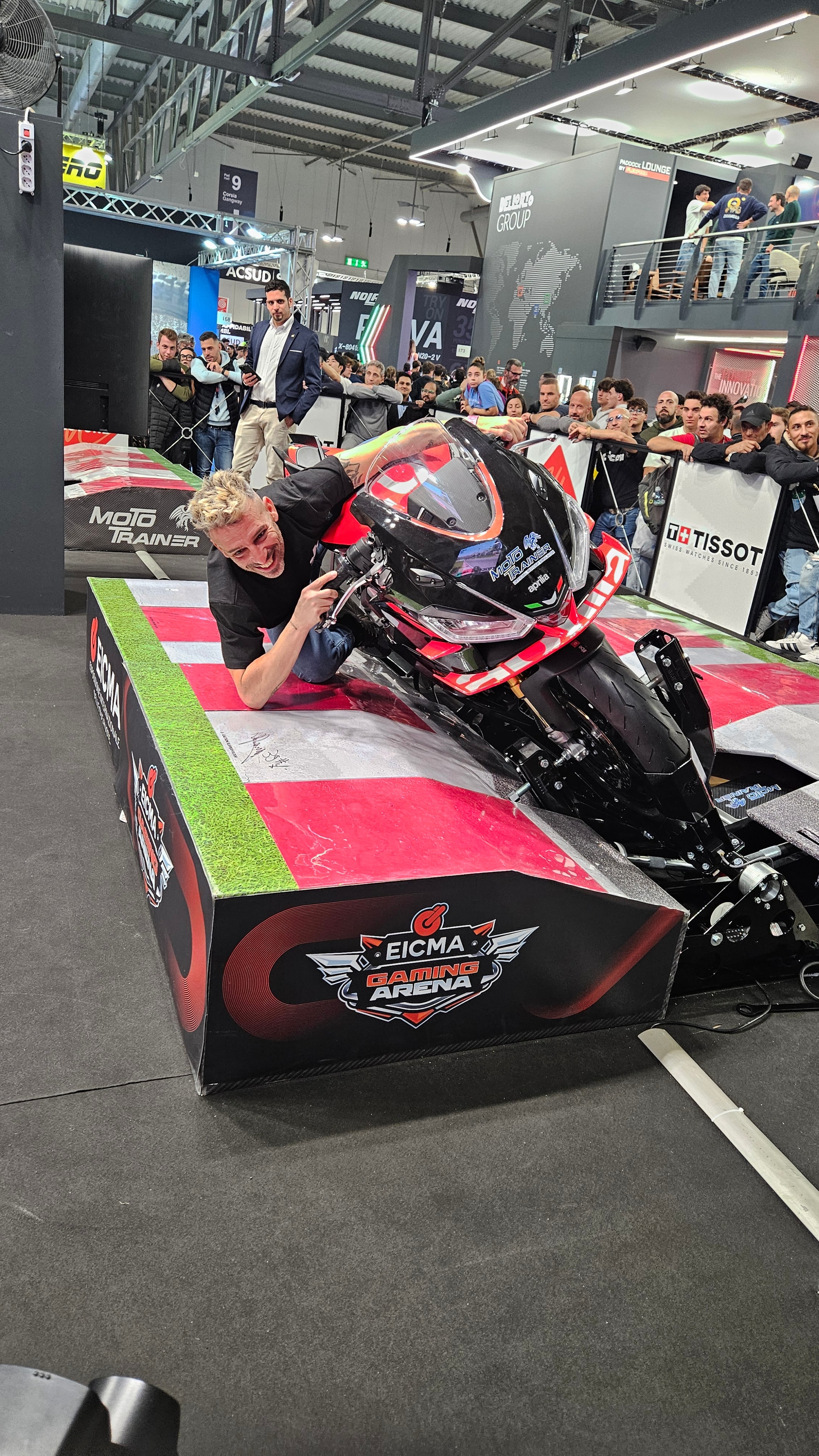 Motorcycle racer on track